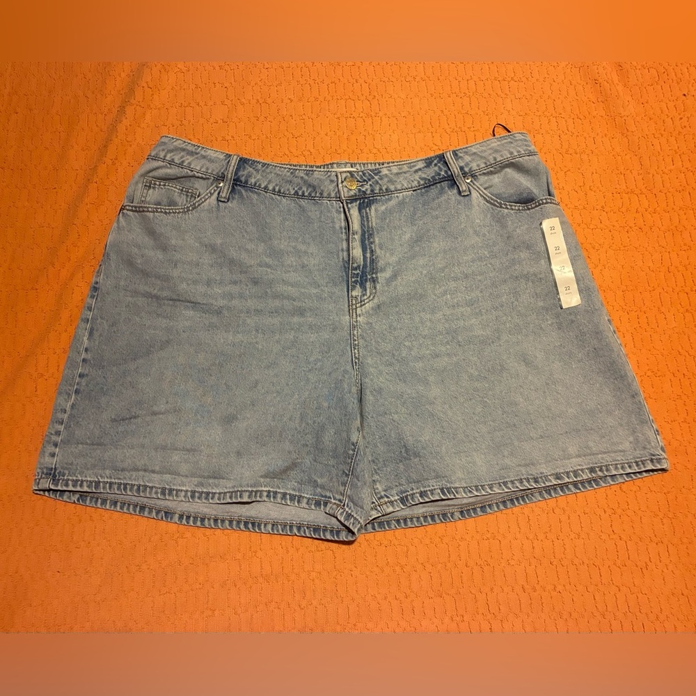 Ava & Viv High Rise Midi Denim Shorts 22R Relaxed Fit